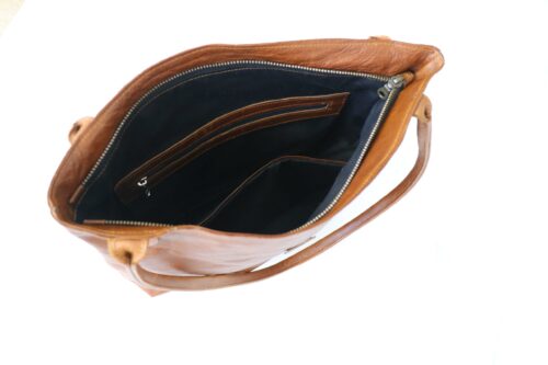 Tan Leather Goods - Ashley Leather Handbag - Toffee - Image 3