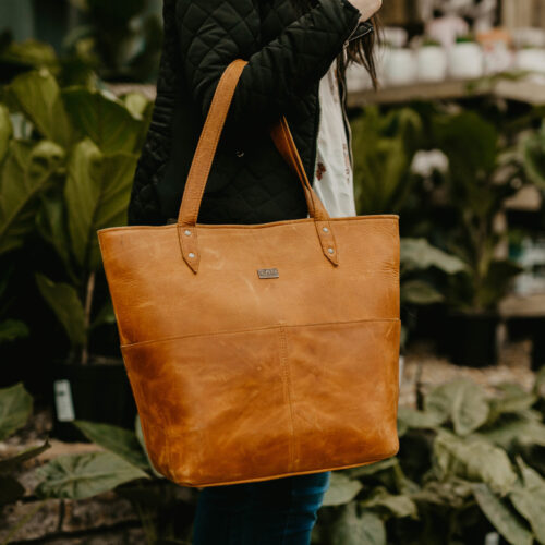 Tan Leather Goods - Emma Leather Handbag - Toffee