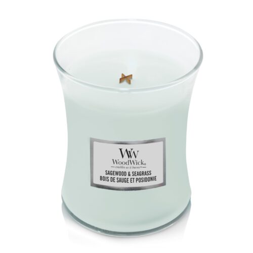 WoodWick Candle - Medium Jar - Sagewood & Seagrass