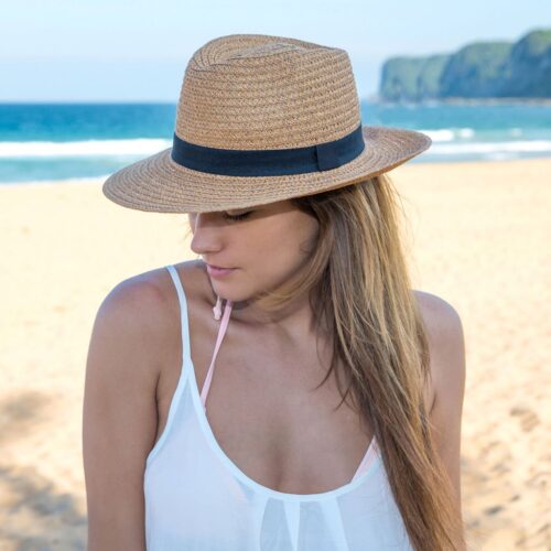Headwear - Braided Fedora (Caramel)